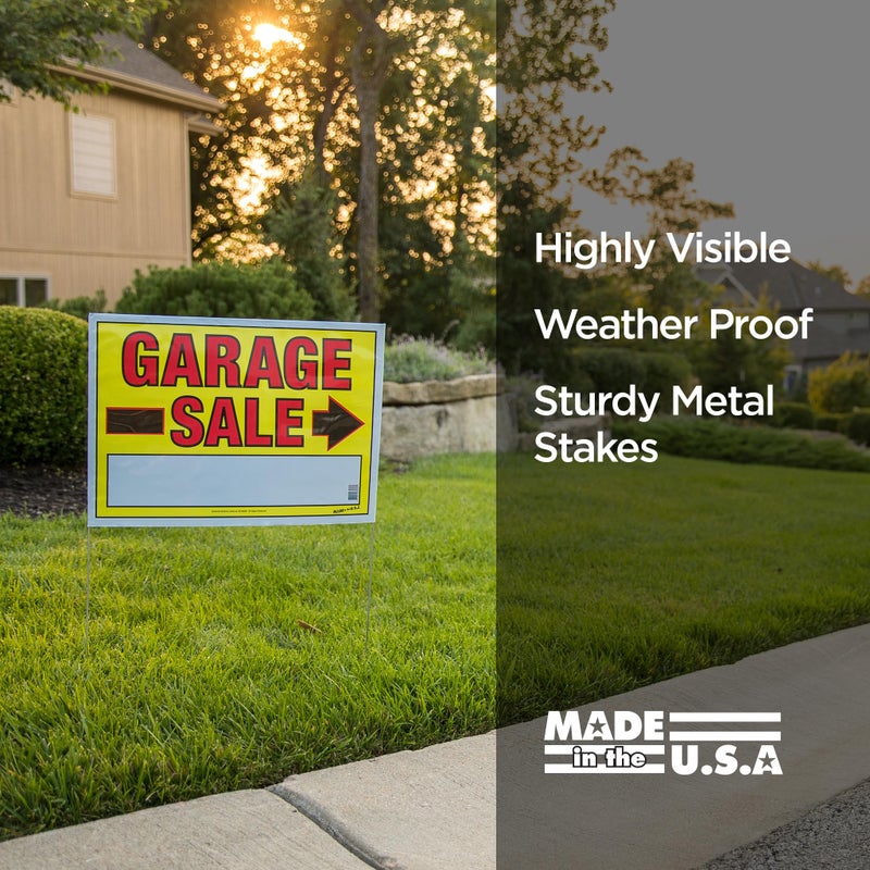 Sunburst Systems 3030 Garage Sale Sign Kit Includes: 3) Large Signs, 3) 11 x 14 Signs, 1,200 Yellow, Pink & Green Price Stickers, and 20 Large Pricing Cards - Image 2